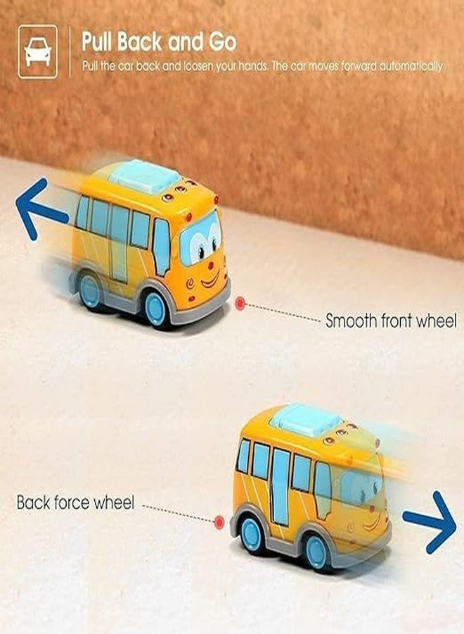Carryze Cute Cartoon Vehicle Toys Set for Kids | Bus, Train, Boat, Aeroplane & Taxi Toy Cars Combo | Colorful Push & Go Vehicle Playset - Image 5
